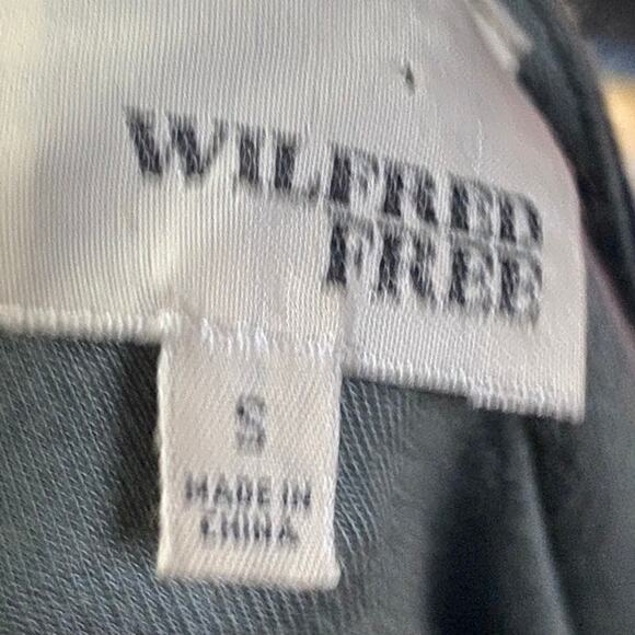 Aritizia Wilfred Teigan Mini Dress Leaf Print Short Sleeve Shift Green Gray S - Picture 7 of 9